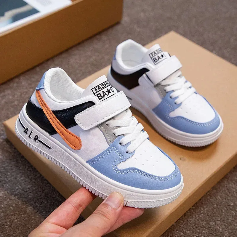 Children's Casual Sports Shoes Spring and Autumn New Girl's Breathable Little White Shoes Boy's Lace-up Light Board Shoes Trend