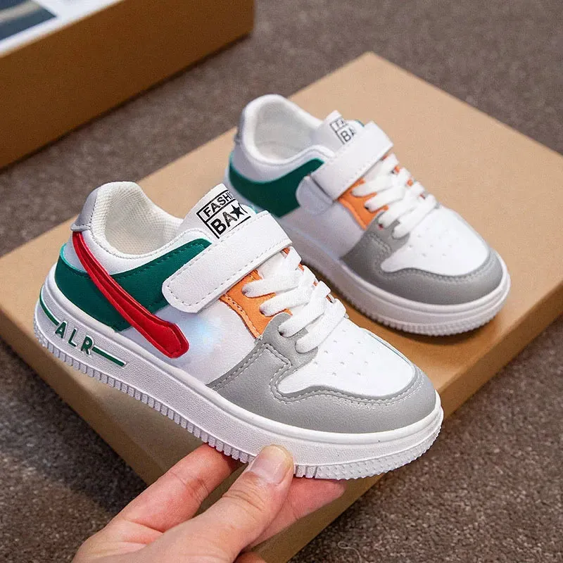 Children's Casual Sports Shoes Spring and Autumn New Girl's Breathable Little White Shoes Boy's Lace-up Light Board Shoes Trend