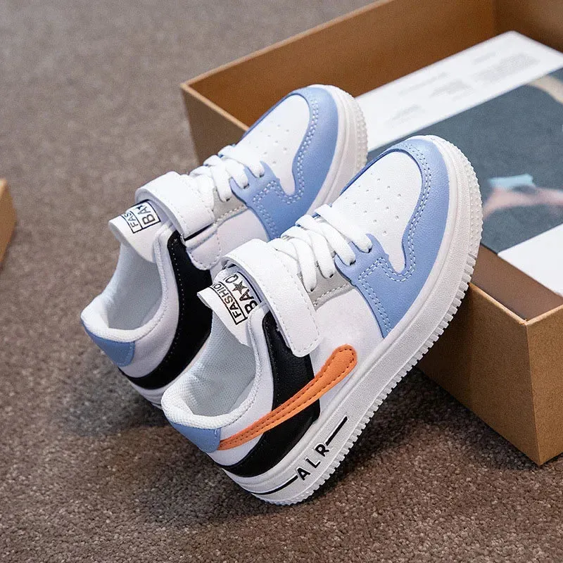 Children's Casual Sports Shoes Spring and Autumn New Girl's Breathable Little White Shoes Boy's Lace-up Light Board Shoes Trend