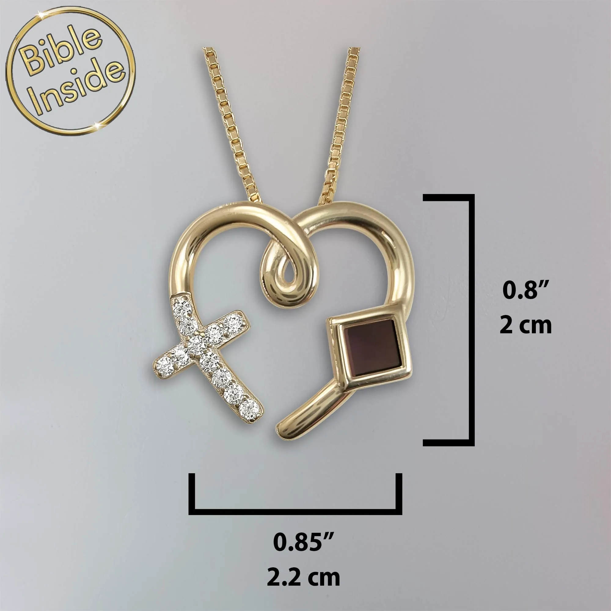 Christian Necklace for Women with Nano Bible: Love Cross Pendant