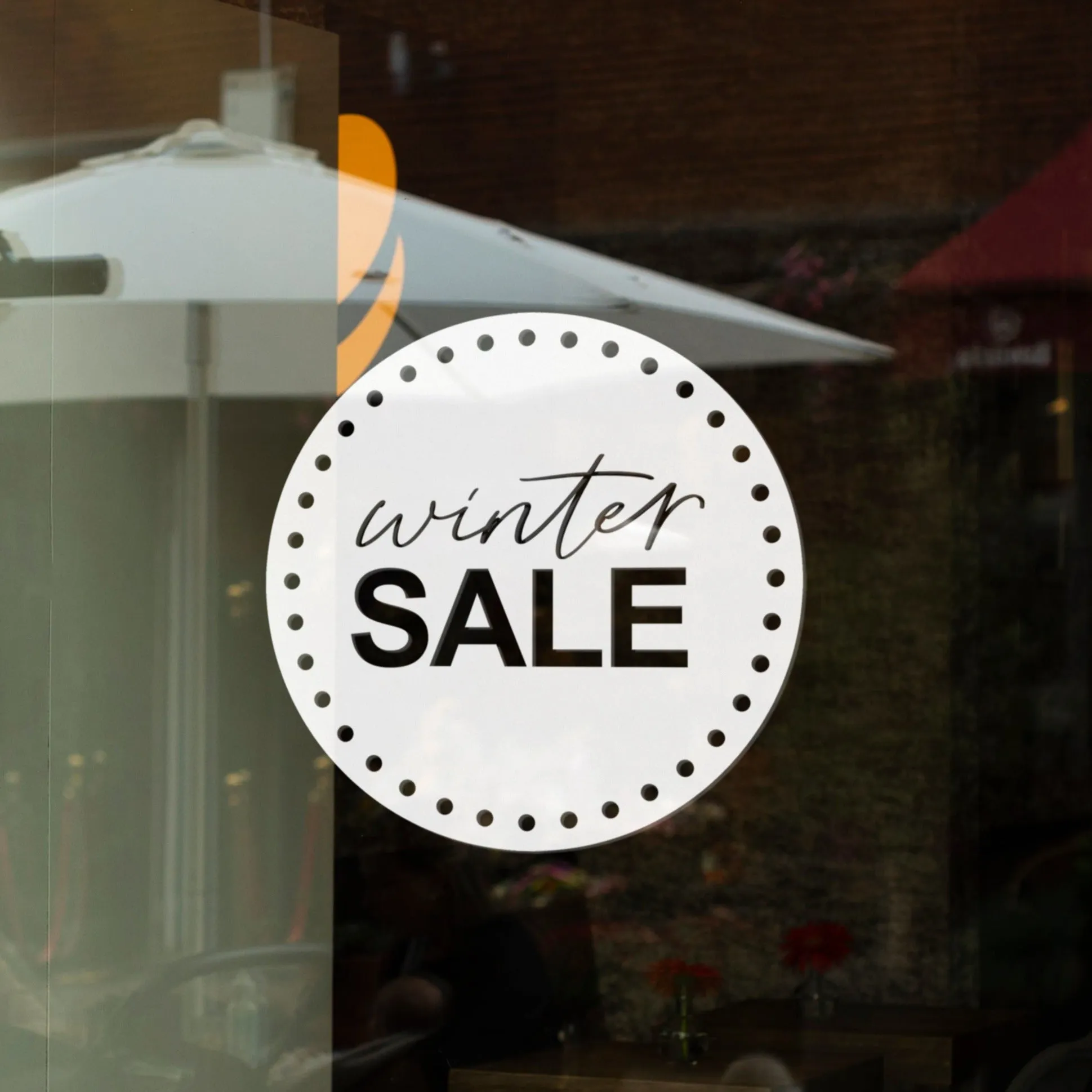Circle Winter Sale Retail Shop Window Sticker Vinyl