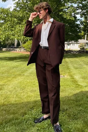 Classic 2-Piece Notched Lapel Brown Men's Prom Suit