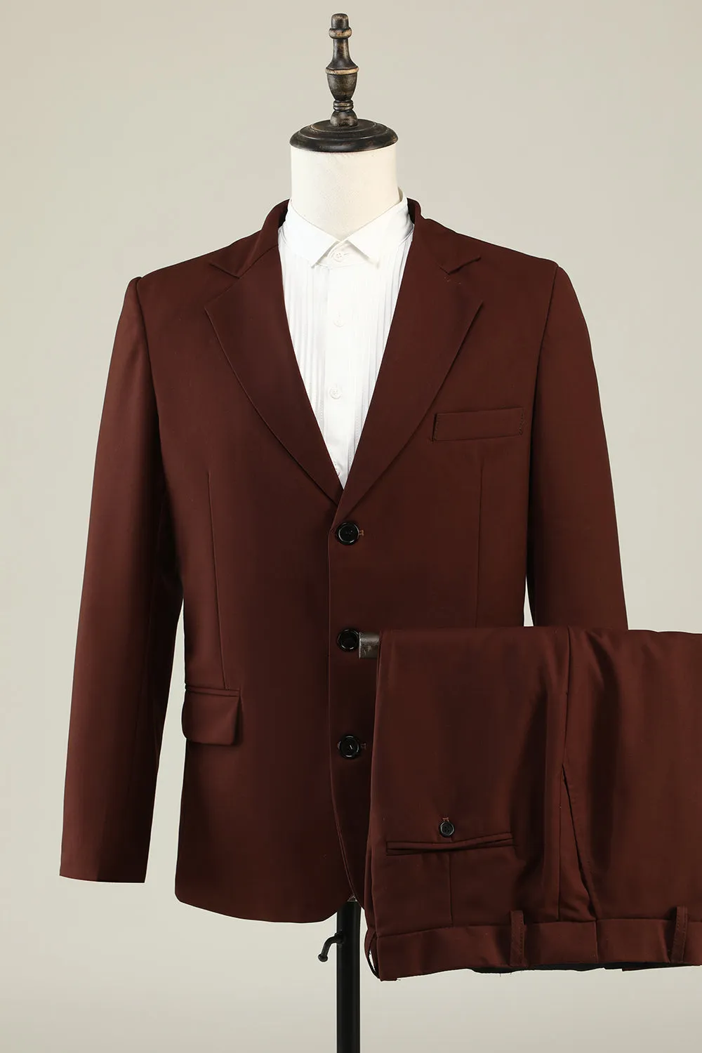 Classic 2-Piece Notched Lapel Brown Men's Prom Suit