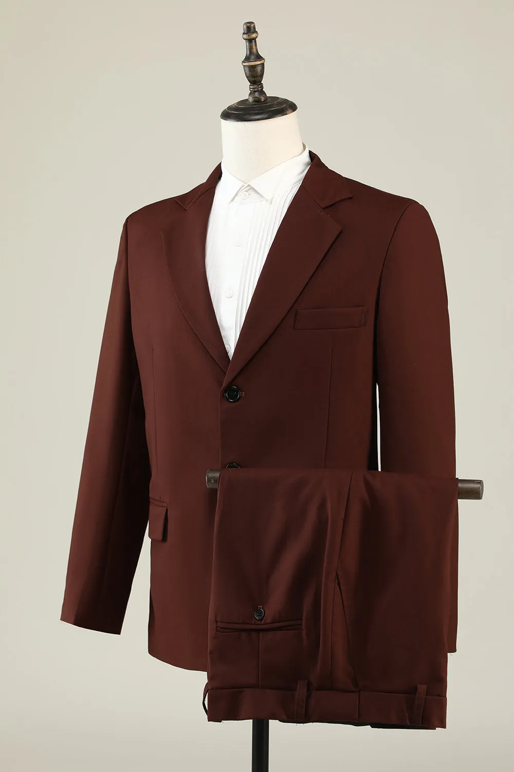 Classic 2-Piece Notched Lapel Brown Men's Prom Suit