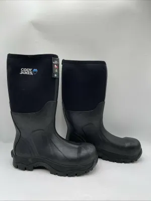 Cody James Men's Glacier Guard Insulated Rubber Comp Toe Boots Black Size 11D - Very Good