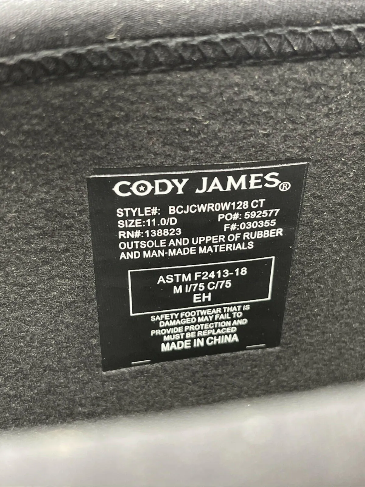 Cody James Men's Glacier Guard Insulated Rubber Comp Toe Boots Black Size 11D - Very Good