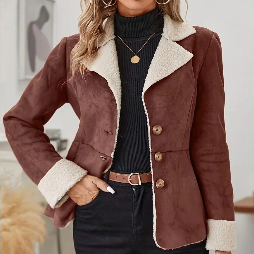 Cold-Proof Leather & Velvet Coat