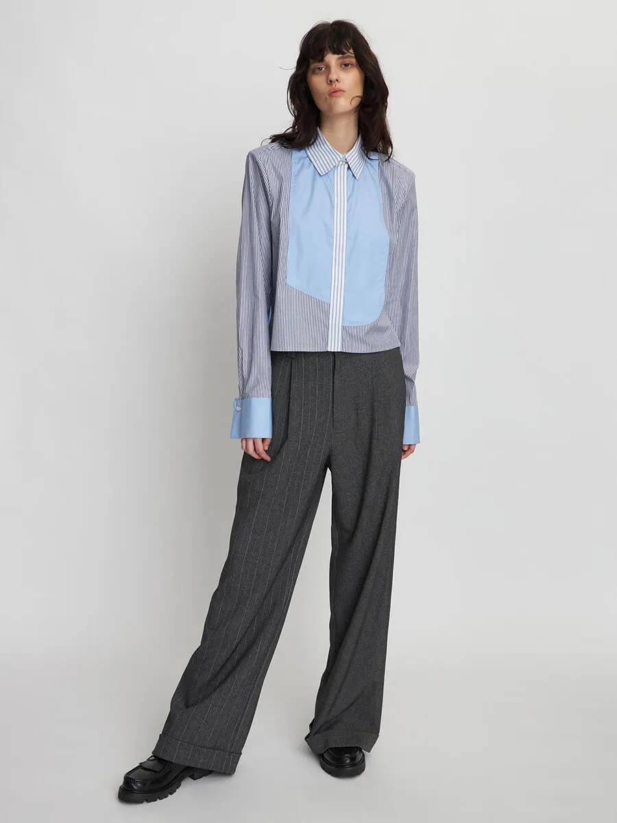 Combine Stripe Cropped Shirt
