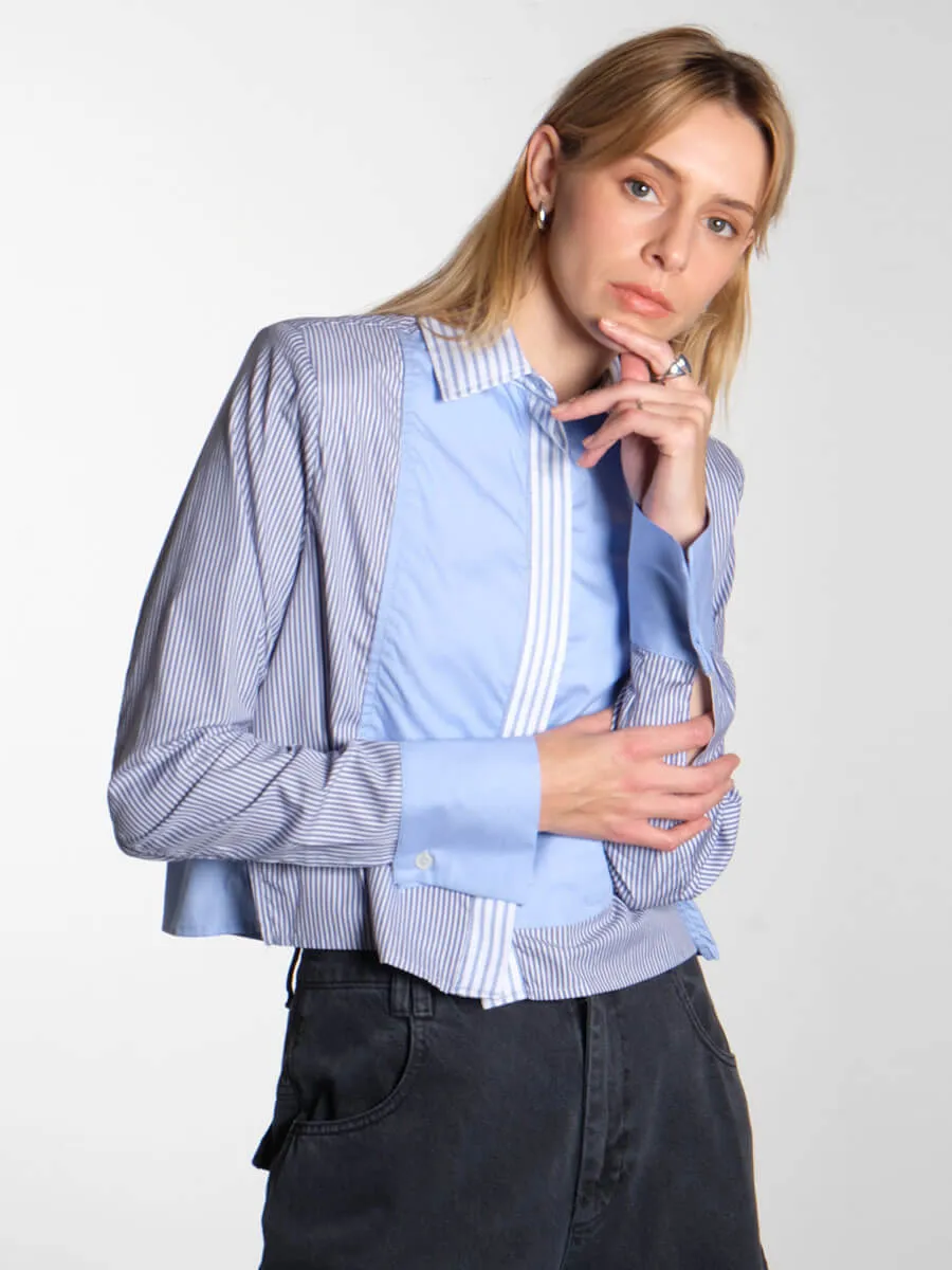Combine Stripe Cropped Shirt