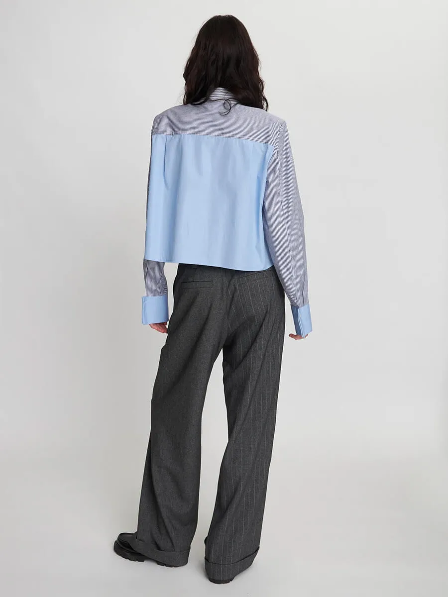 Combine Stripe Cropped Shirt