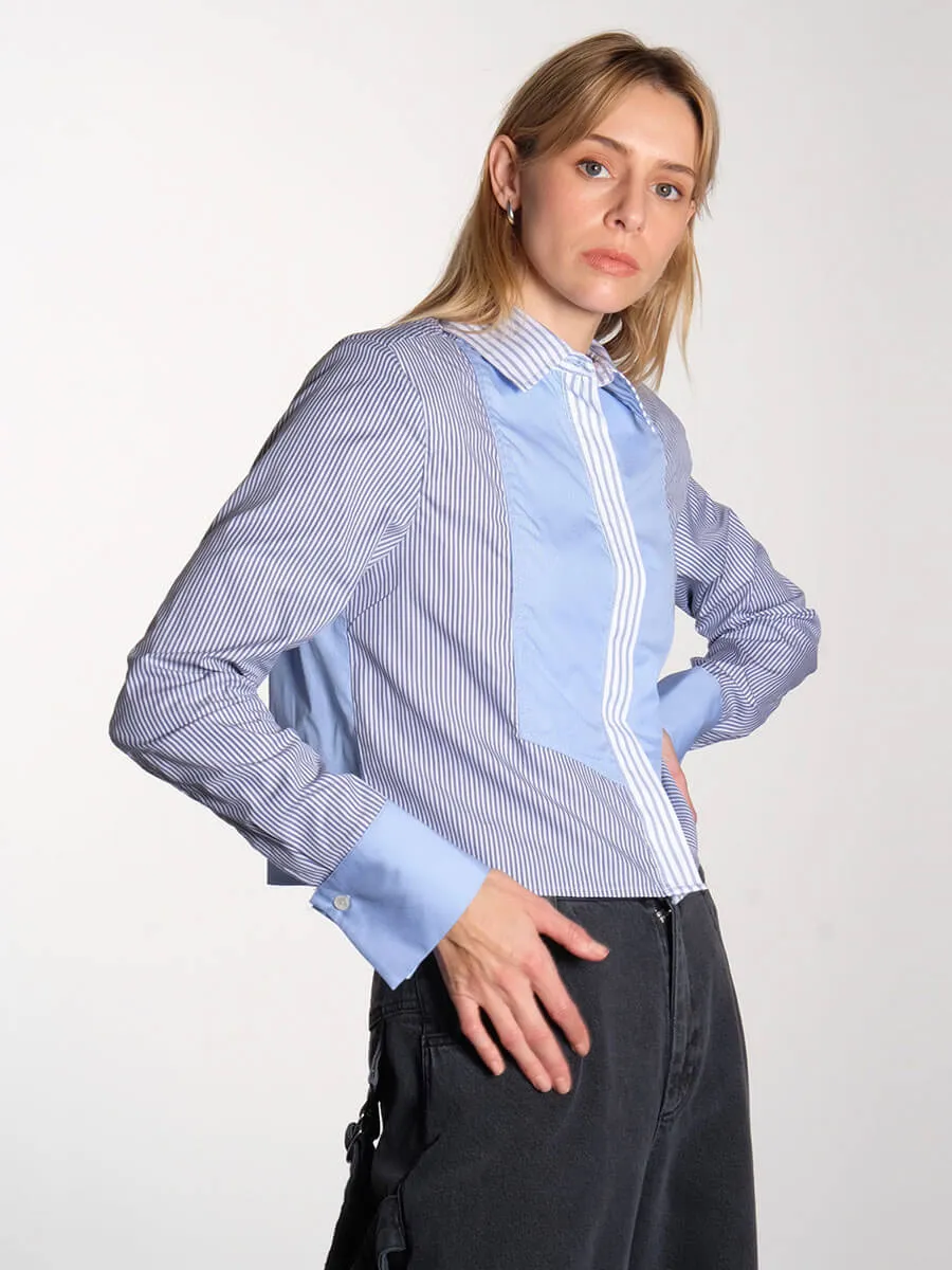 Combine Stripe Cropped Shirt