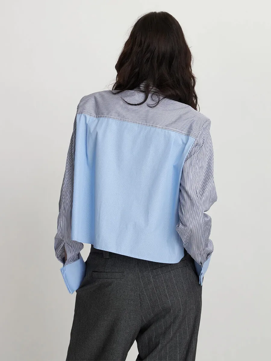 Combine Stripe Cropped Shirt