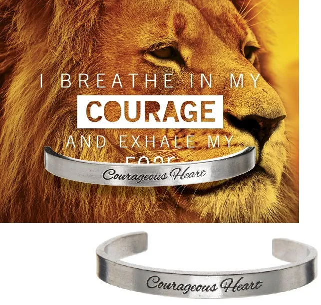 Courageous Heart Quotable Cuff Bracelet