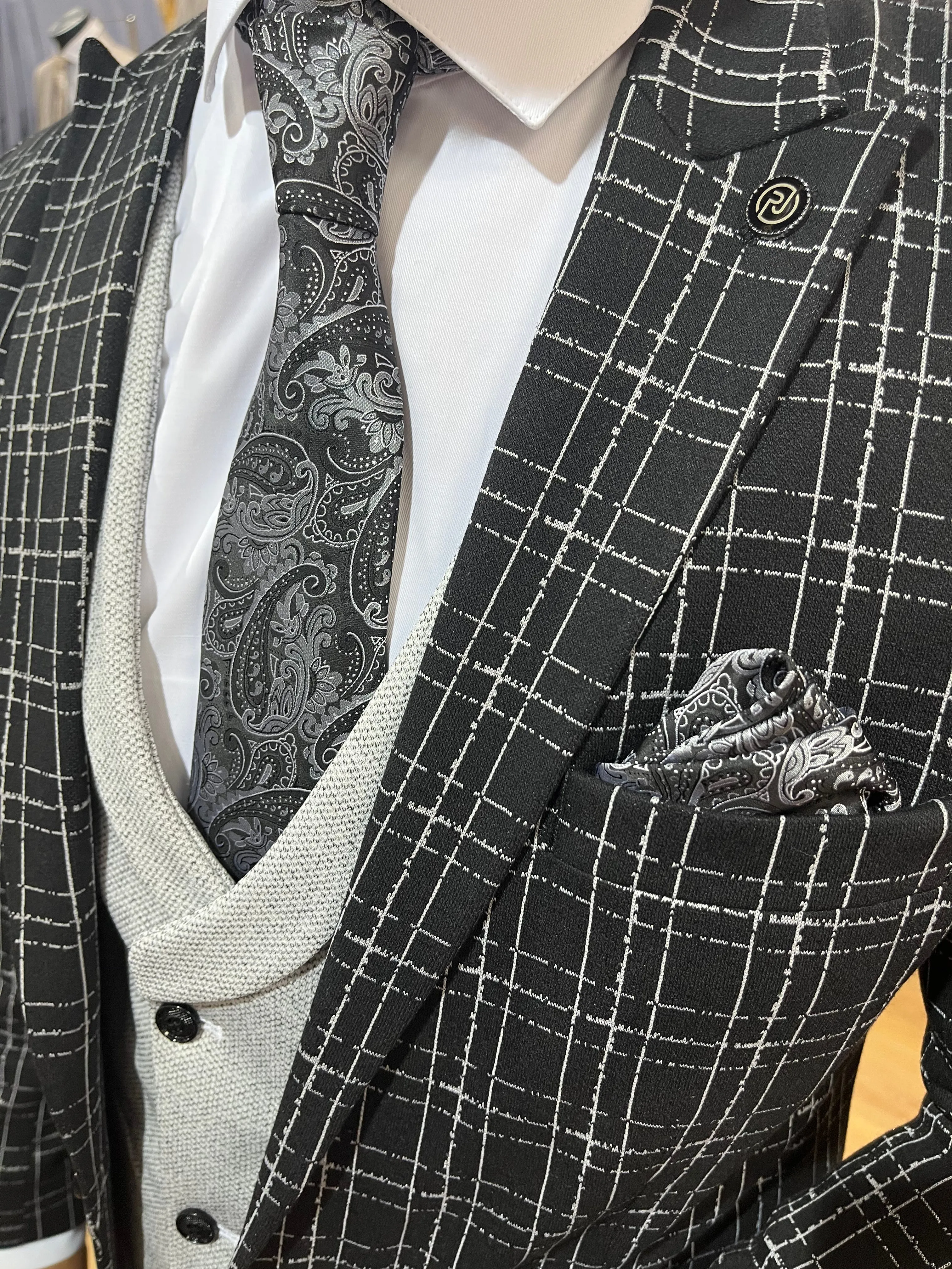 Cruyff - Black/Grey 3 Piece Suit