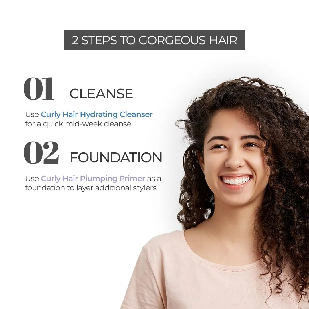 Curly Hair Plumping Primer and Hydrating Cleanser Combo | Frizzy and Curly Hair Products | Hair care for curly hair | Magic hair care for curls | Created by Savio John Pereira (pack of 2)