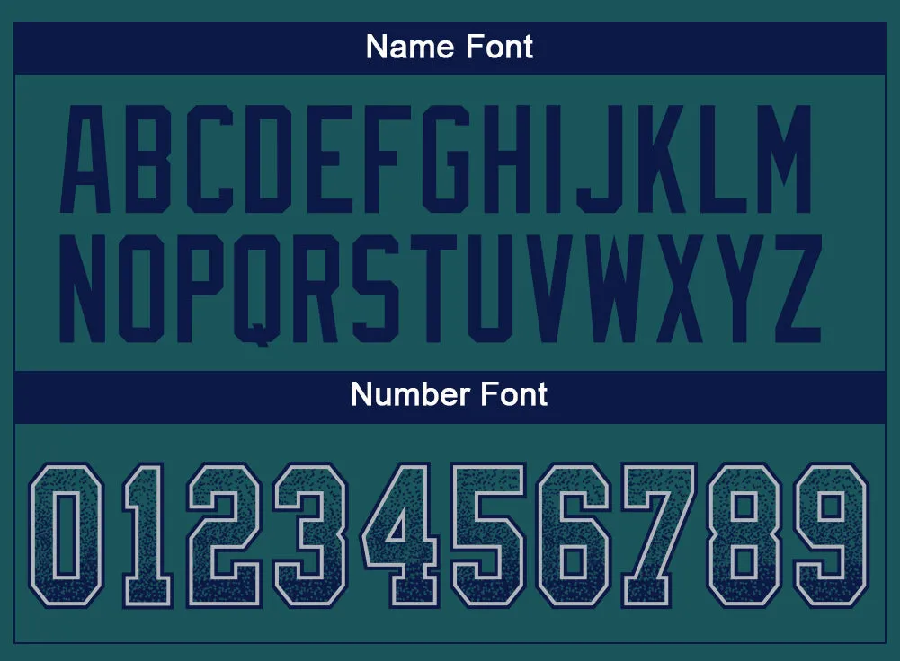 Custom Midnight Green Navy-Gray Mesh Drift Fashion Football Jersey