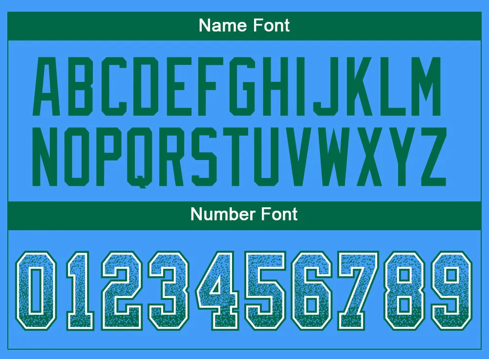 Custom Powder Blue Kelly Green-White Mesh Drift Fashion Football Jersey
