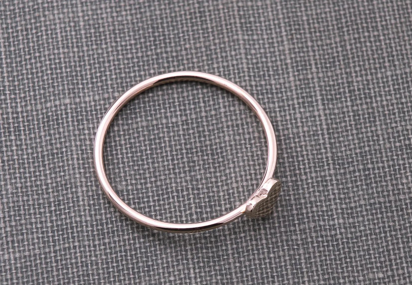 Dainty Gold Heart Ring - Handmade