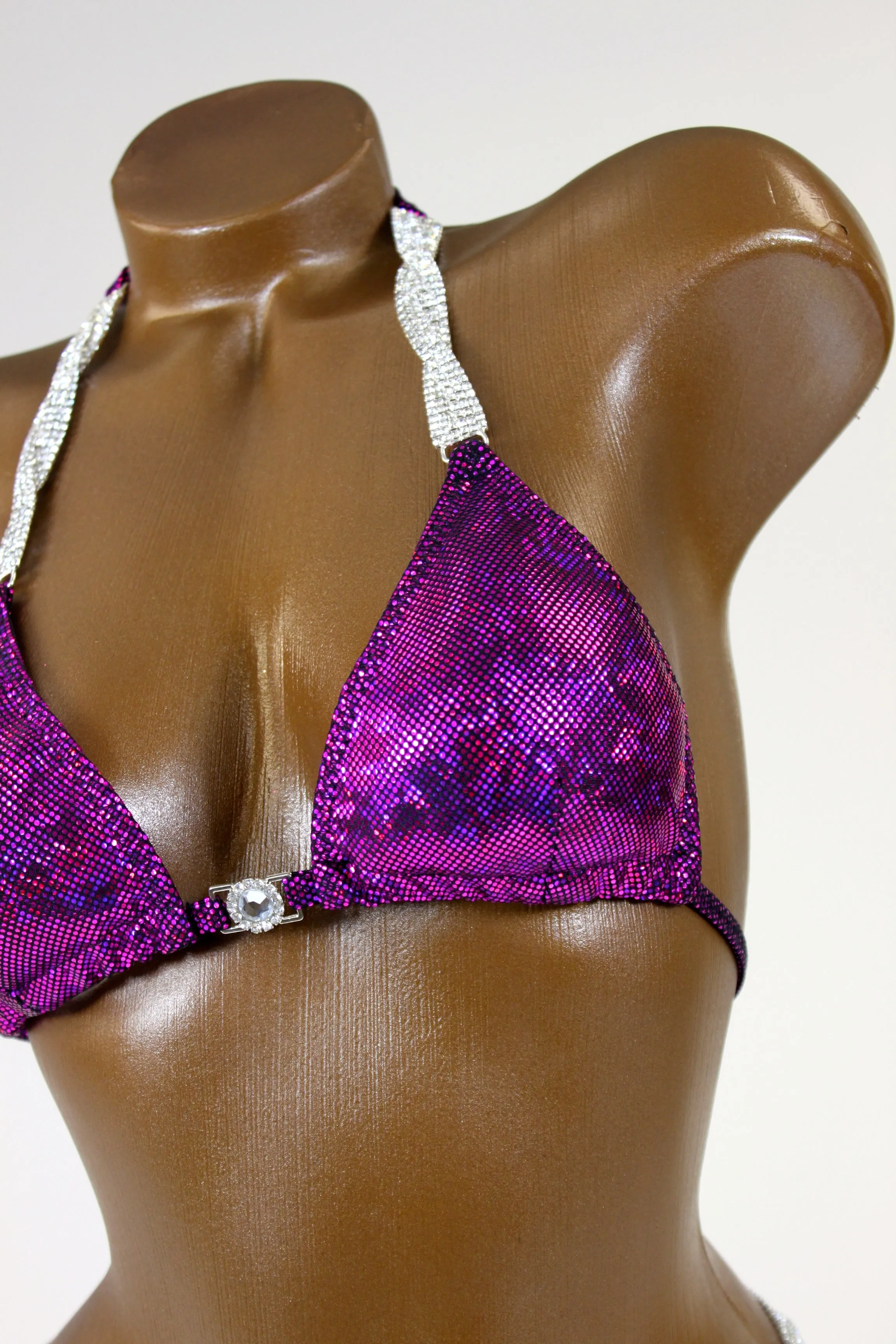 Deep Fuchsia Braided Connectors Bikini Suit