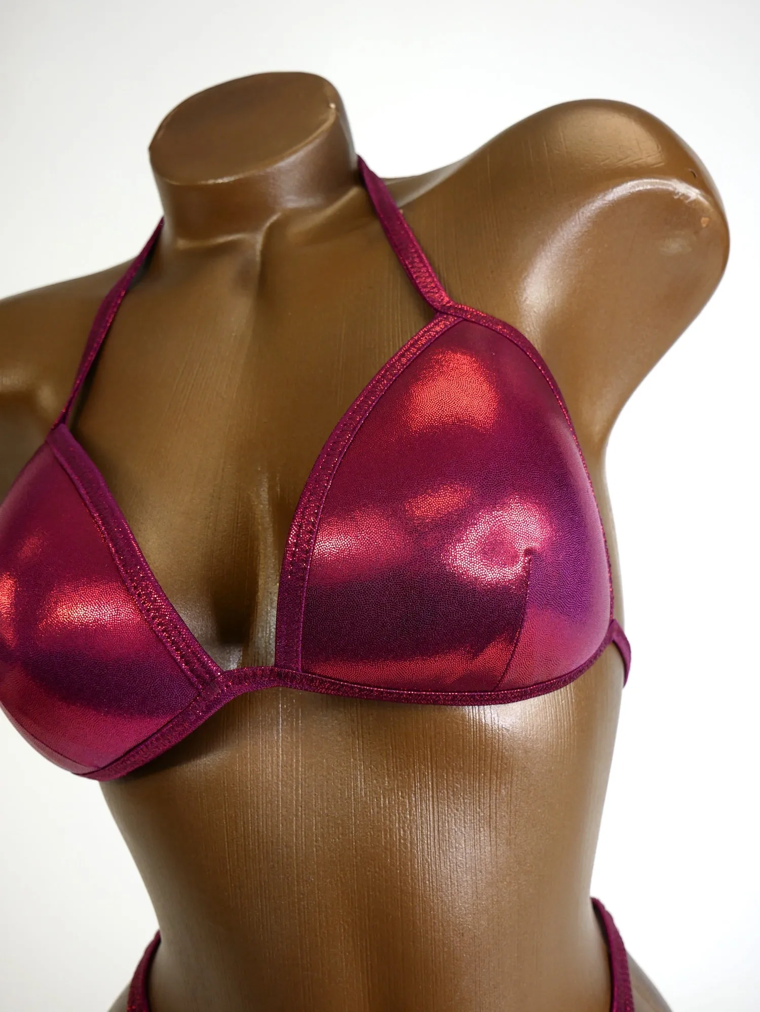 Deep Red Metallic Wellness Posing Suit