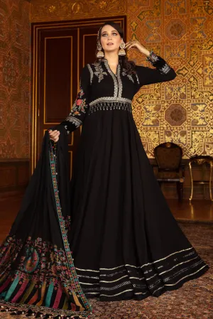 DL-906-Black | Maria B Winter Linen Unstitched Collection 2021 | Unstitched Embroidered Linen Suits