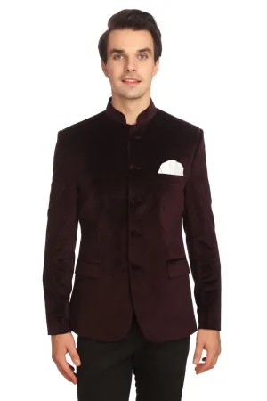 Dust-Free Cotton Velvet Purple Bandhgala