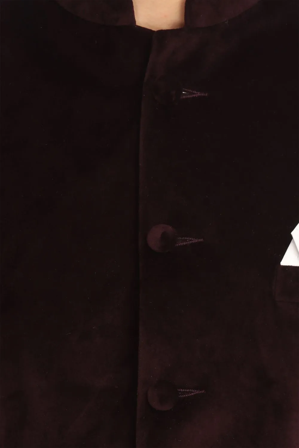Dust-Free Cotton Velvet Purple Bandhgala
