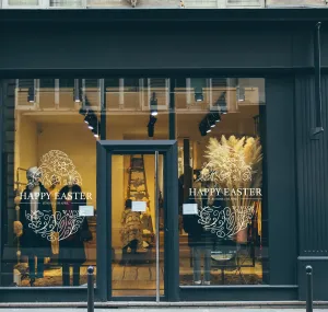Easter Egg Floral Retail Window Vinyl