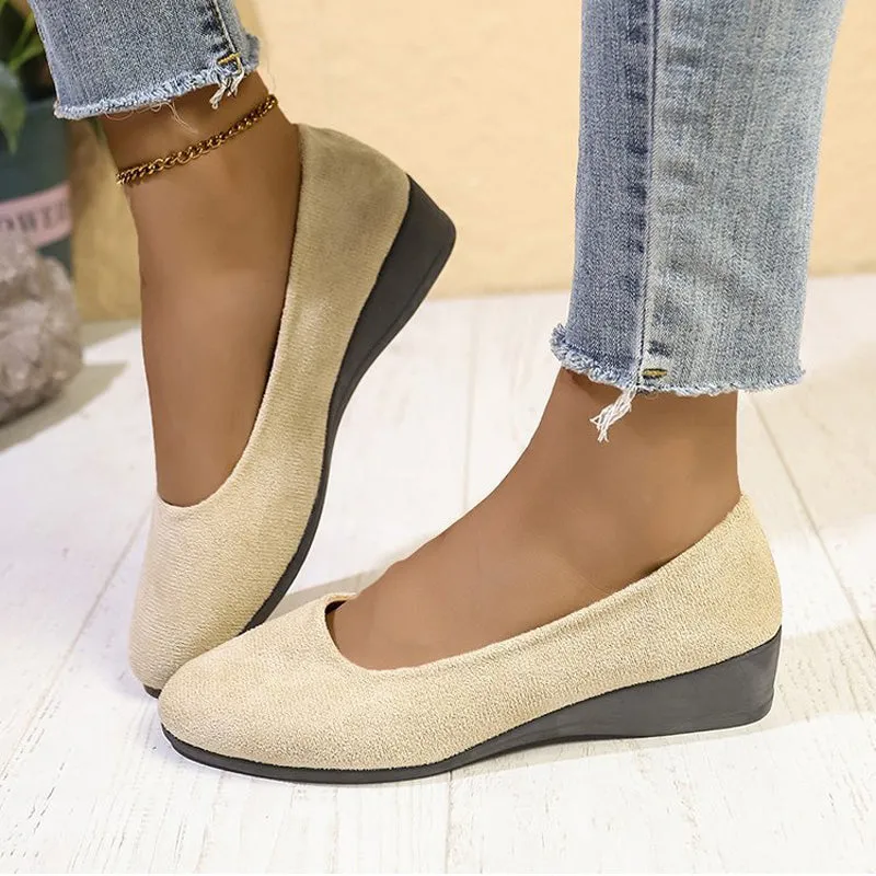 Elegant Lightweight Non-Slip Low Heel Wedge