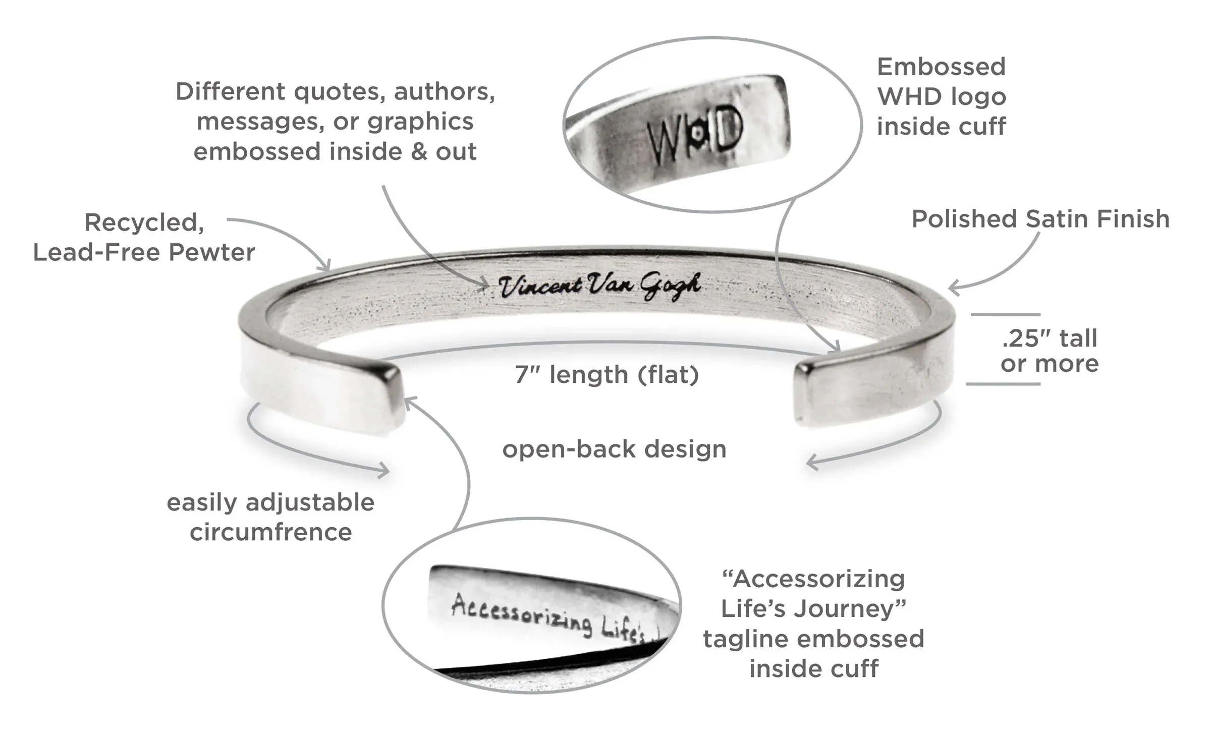 Explore-Dream-Create Imagine Discover Quotable Cuff Bracelet