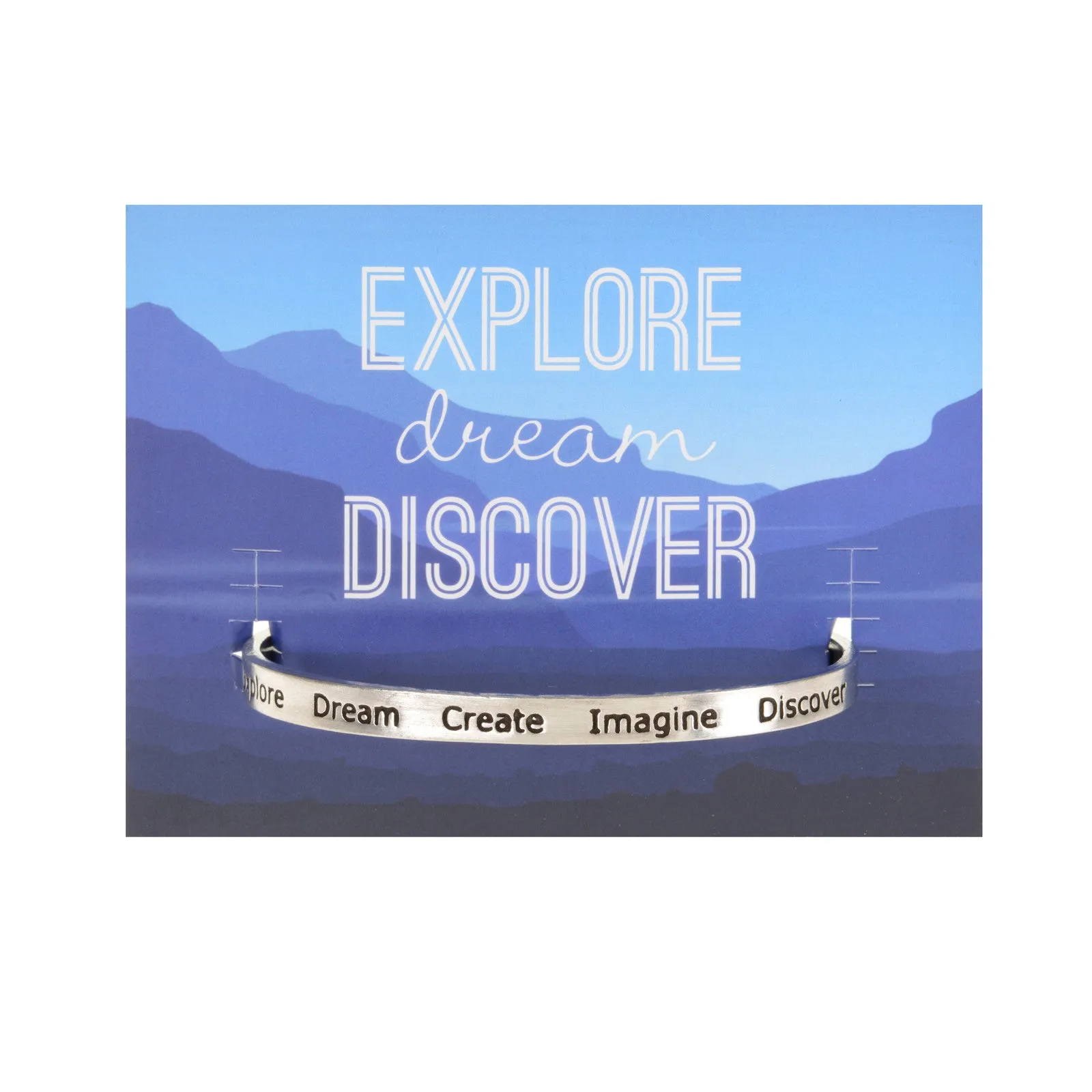 Explore-Dream-Create Imagine Discover Quotable Cuff Bracelet