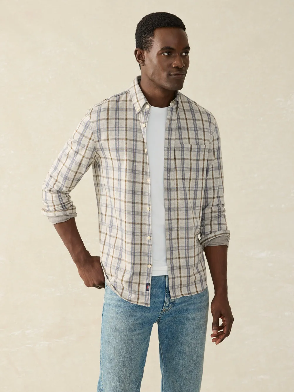 Faherty - Coastline Knit Shirt - Birch River Plaid