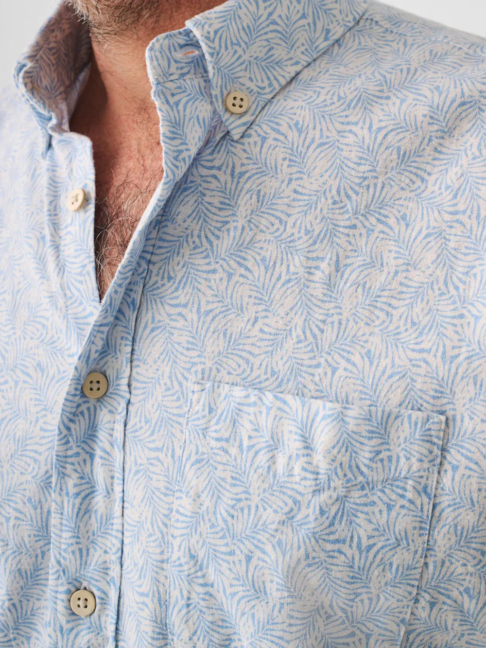 Faherty - Short Sleeve Breeze Shirt - Sky Canopy Print