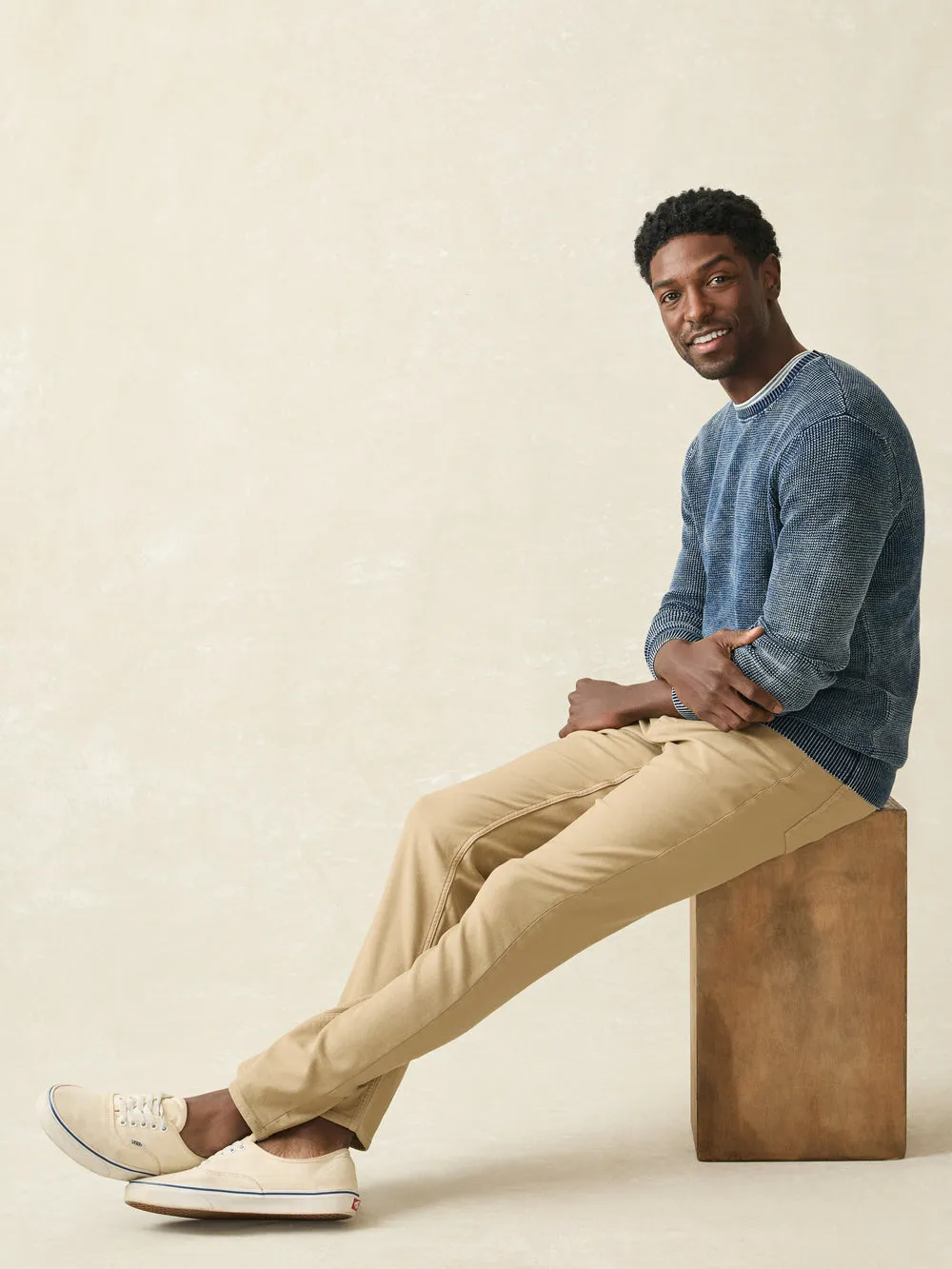 Faherty - Sunwashed Crewneck Sweater - Indigo Storm Wash
