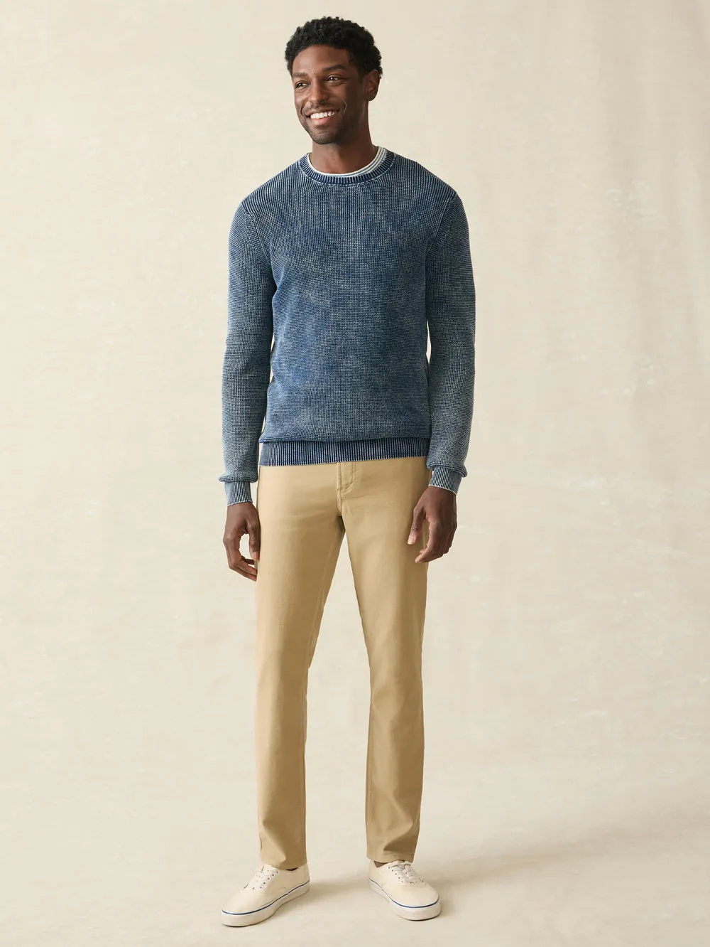 Faherty - Sunwashed Crewneck Sweater - Indigo Storm Wash