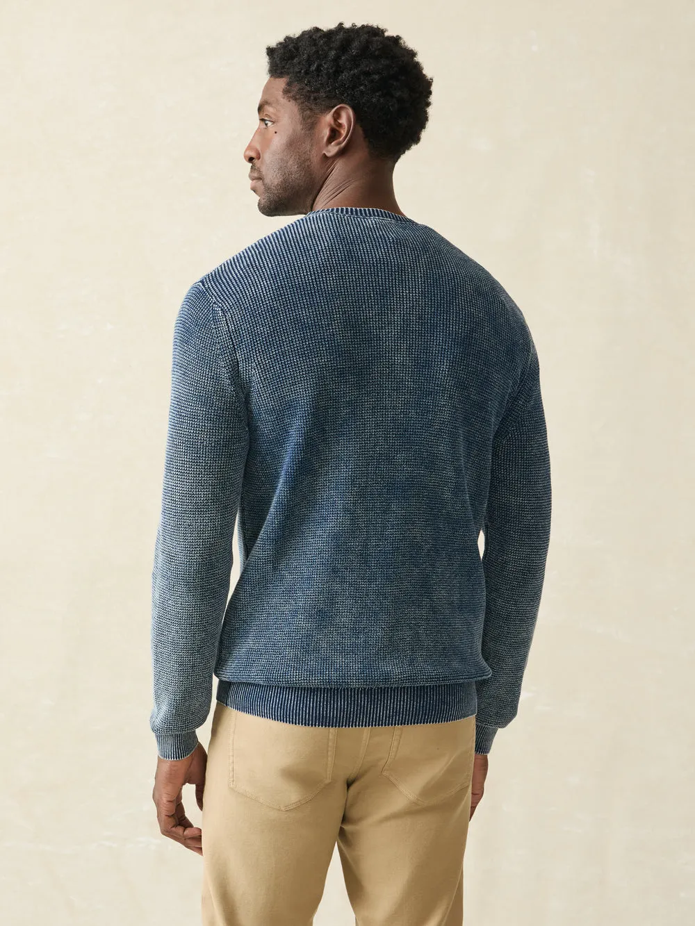 Faherty - Sunwashed Crewneck Sweater - Indigo Storm Wash