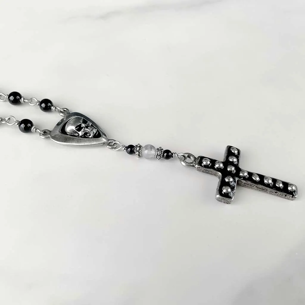 Fallen Angel Beaded Rosary Necklace