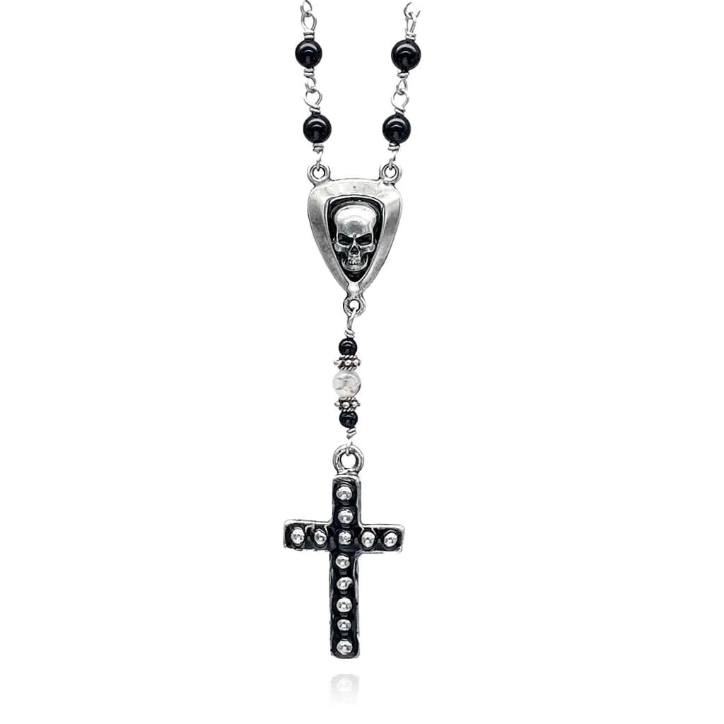 Fallen Angel Beaded Rosary Necklace