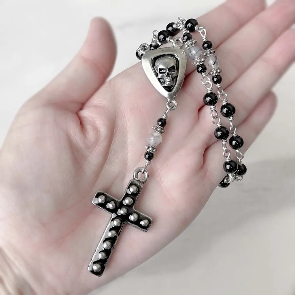 Fallen Angel Beaded Rosary Necklace