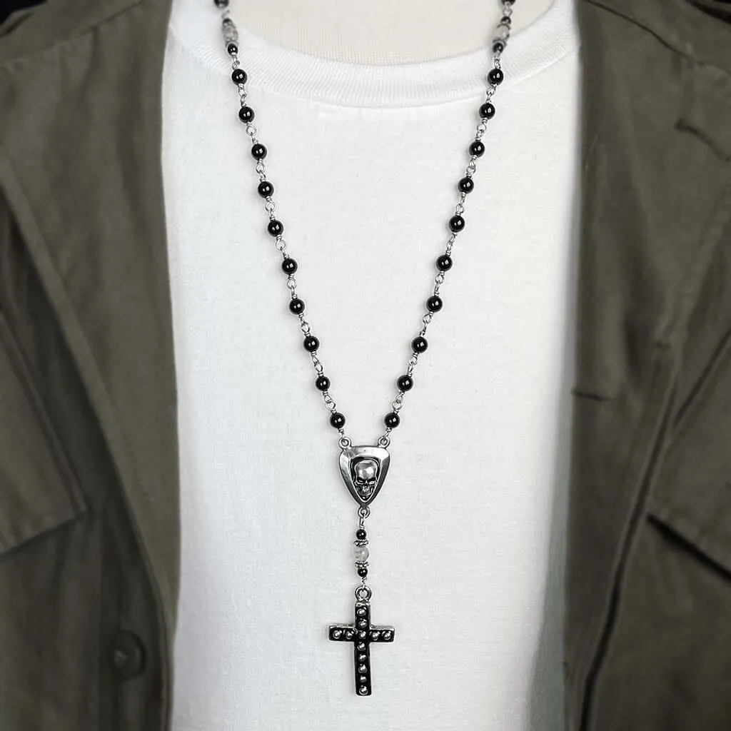 Fallen Angel Beaded Rosary Necklace
