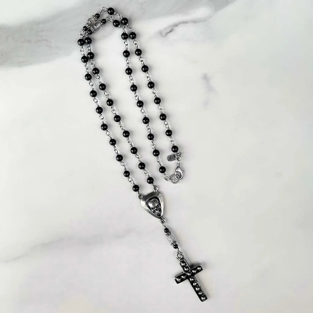 Fallen Angel Beaded Rosary Necklace