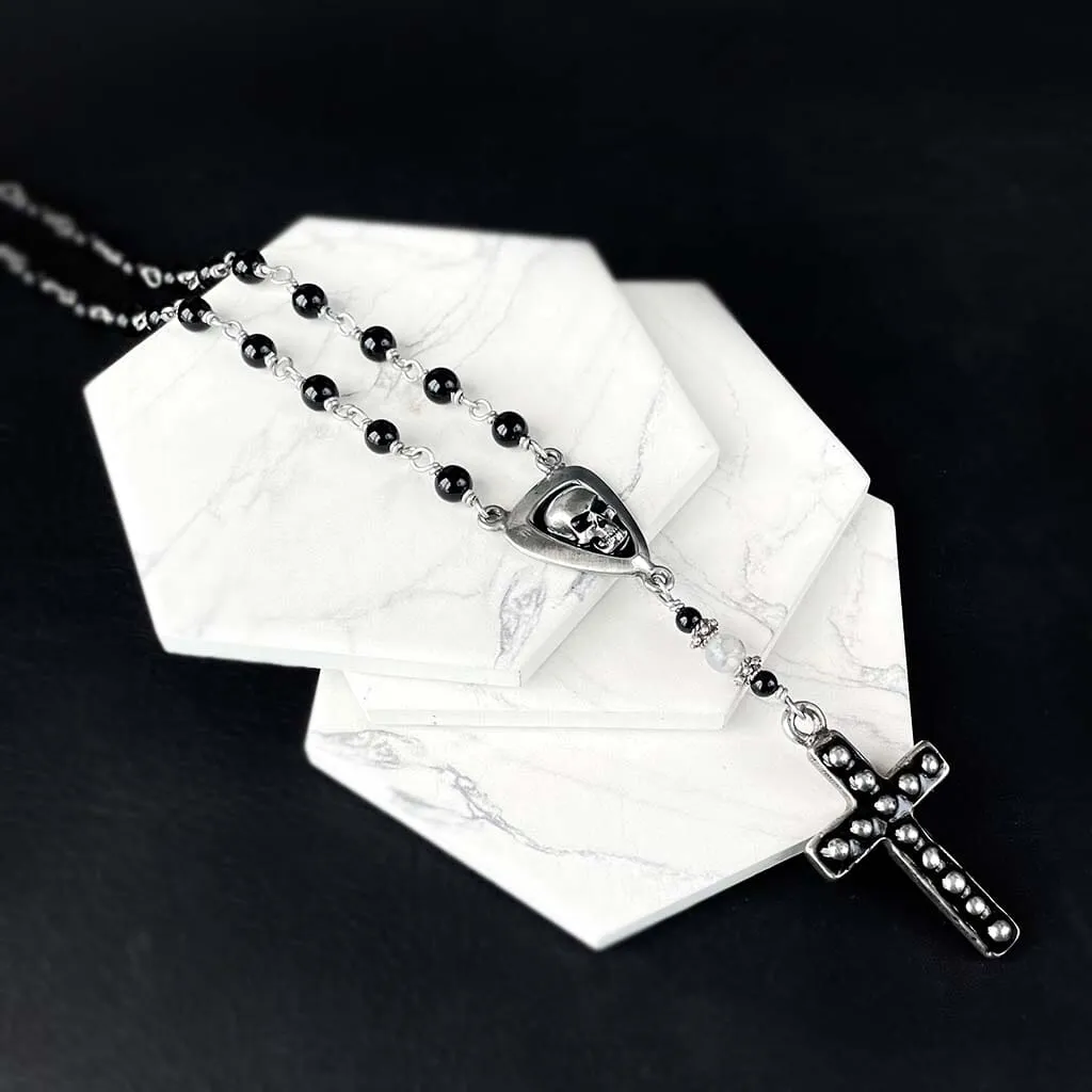 Fallen Angel Beaded Rosary Necklace