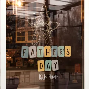 Father's Day Blocks Multicoloured Retail Shop Window Sticker