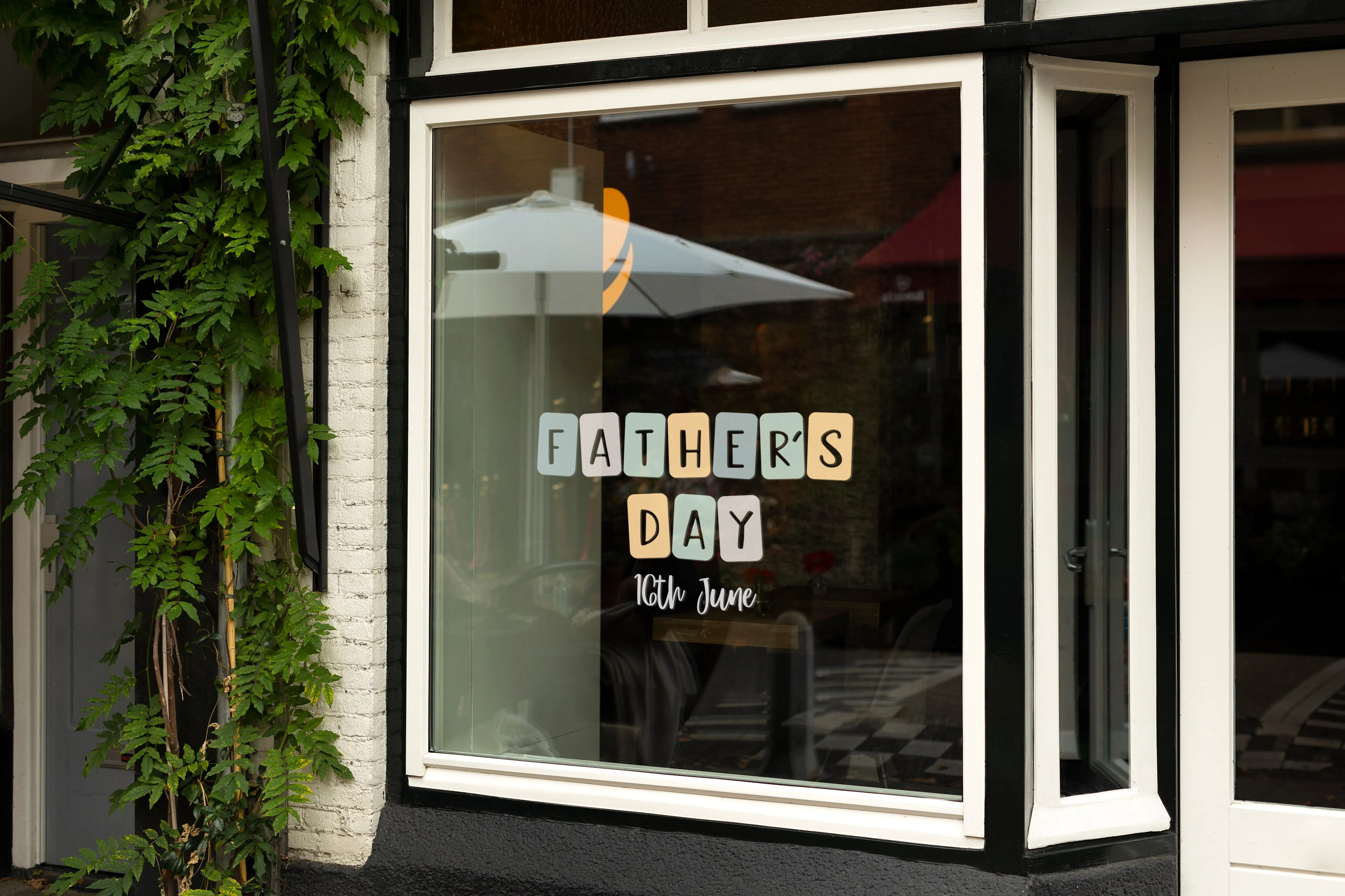 Father's Day Blocks Multicoloured Retail Shop Window Sticker