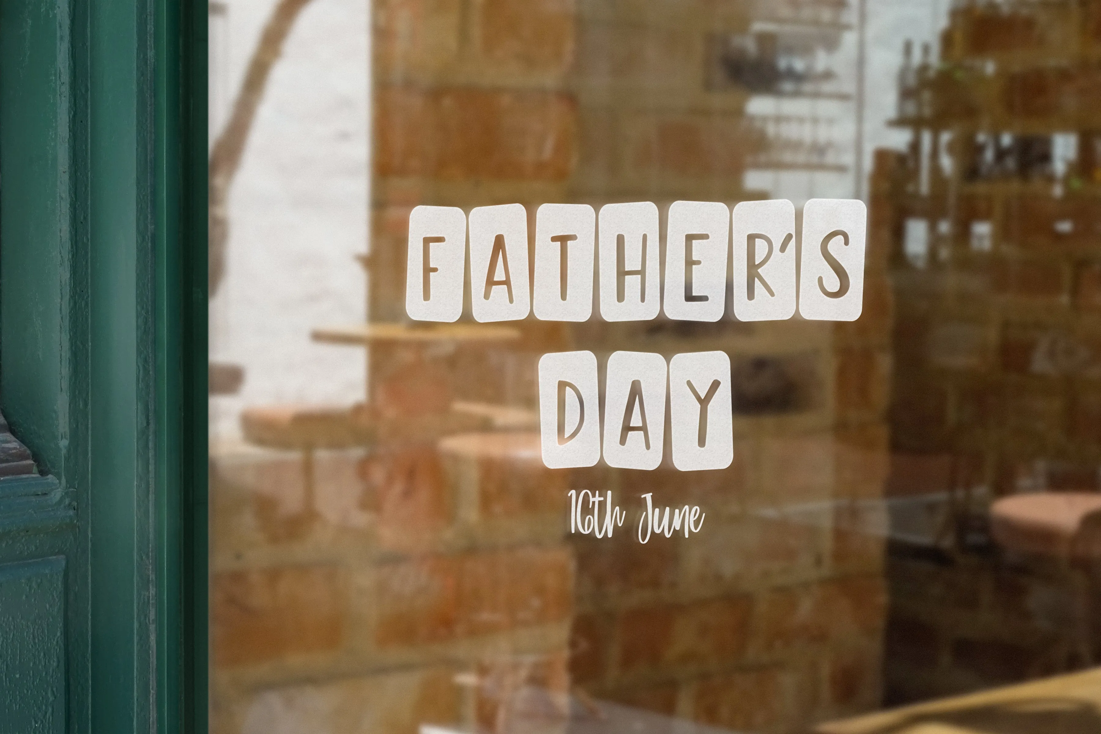 Father's Day Blocks Retail Shop Window Sticker