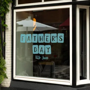 Father's Day Blocks Retail Shop Window Sticker
