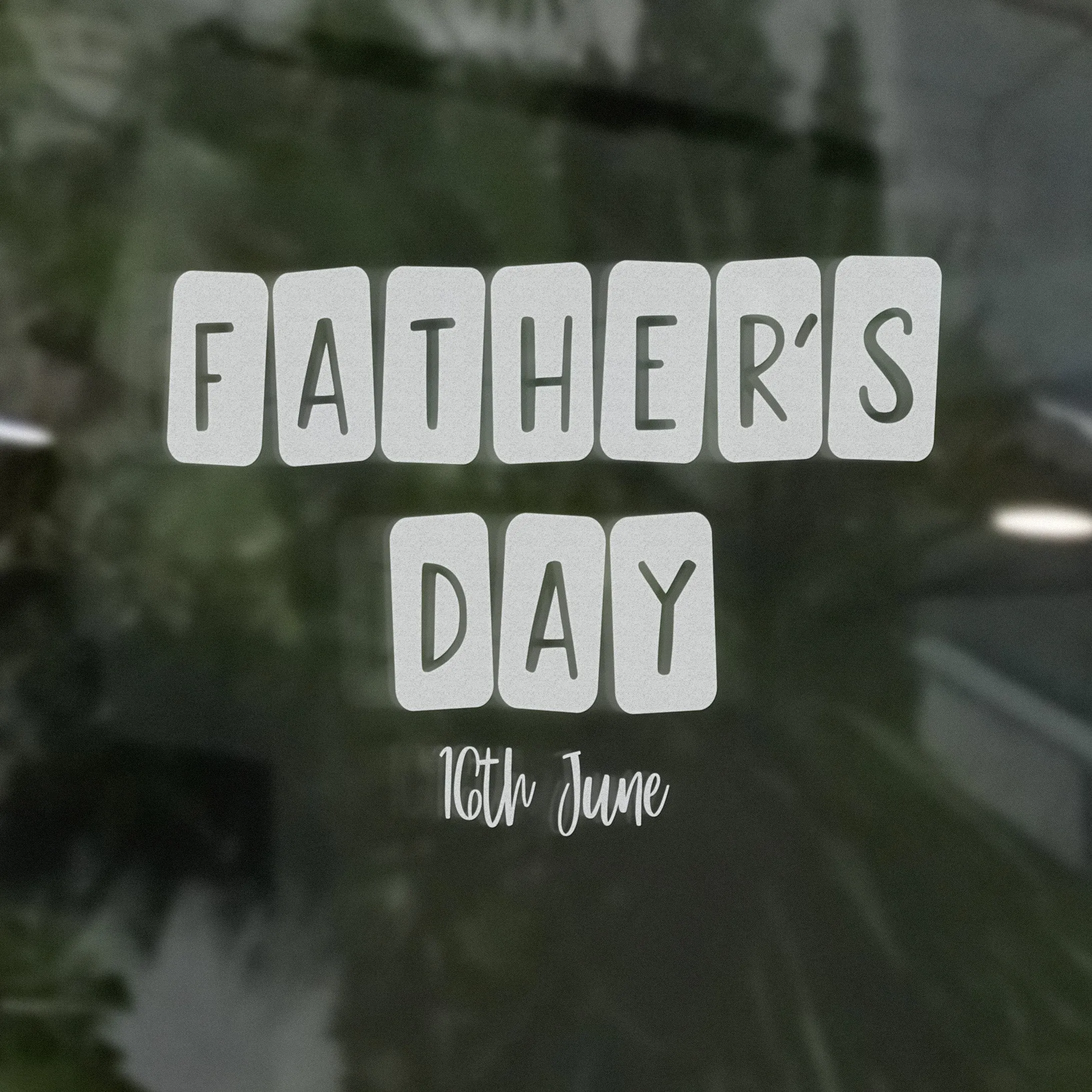 Father's Day Blocks Retail Shop Window Sticker