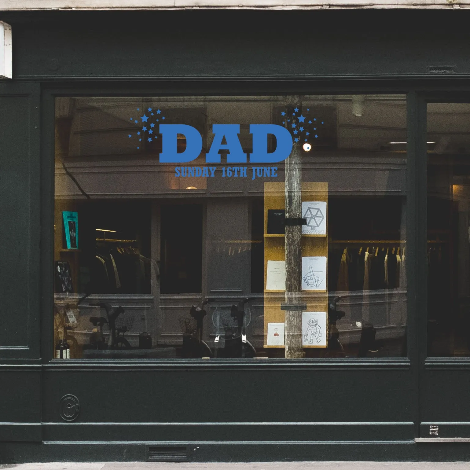 Father's Day Stars Retail Shop Window Sticker Vinyl