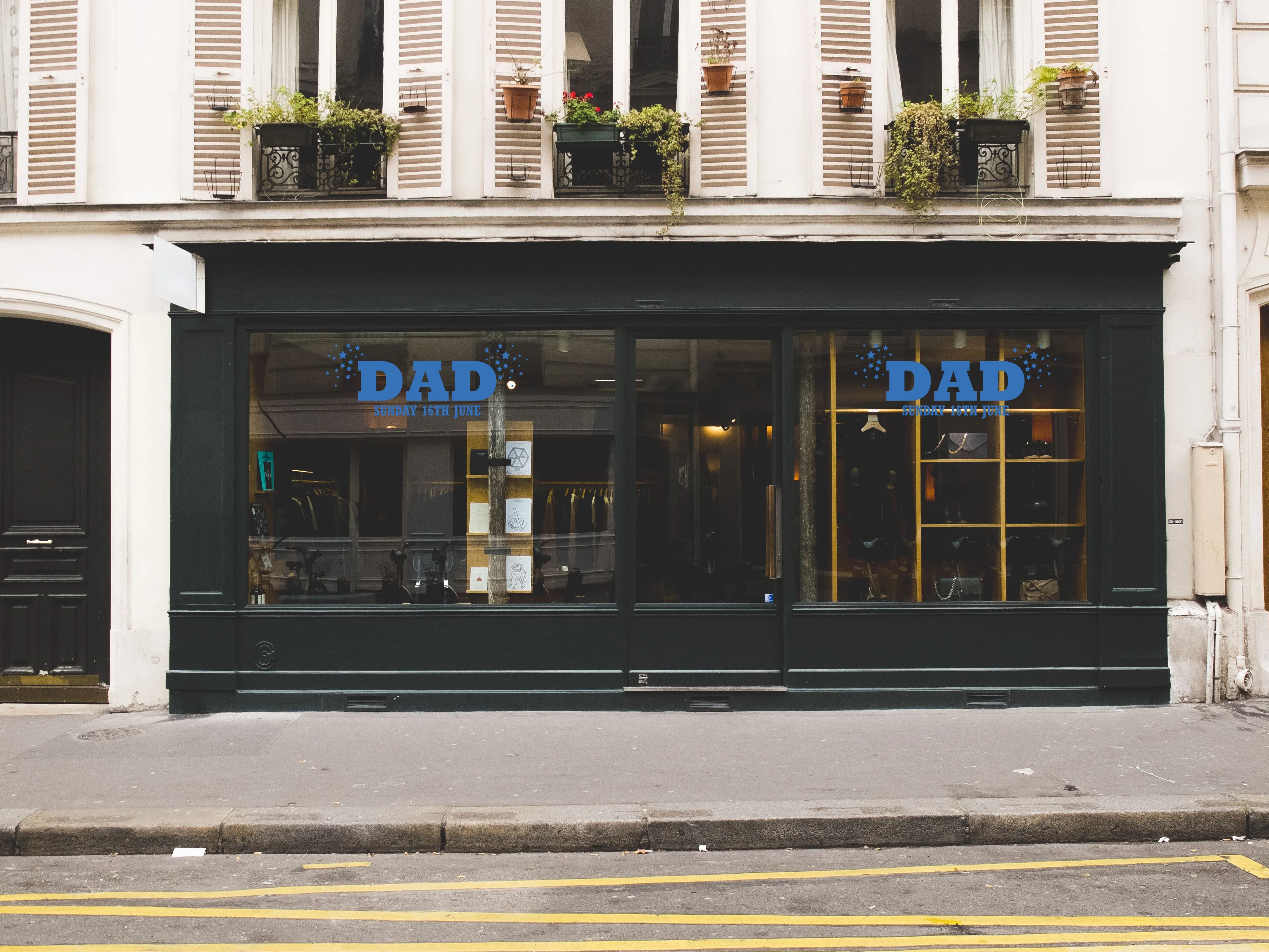 Father's Day Stars Retail Shop Window Sticker Vinyl