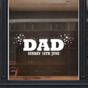 Father's Day Stars Retail Shop Window Sticker Vinyl